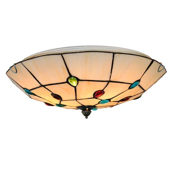 

Baroque Tiffany Stained Glass Ceiling Lamp 3-lights Vintage Style Hanging Light Bedroom Living Room Lighting E26/E27 Bulb CL270