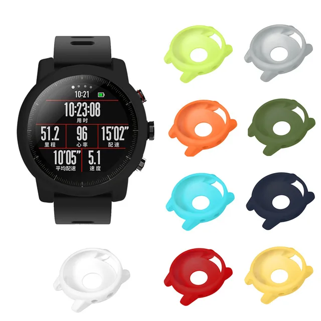 

Silicone Watch Protector Case Frame for Xiaomi Huami Amazfit Strato 2S Sports Watch 2 Colorful Replacement Full Protective Cover