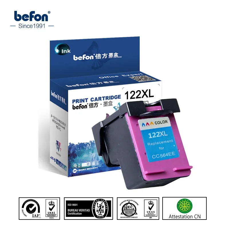 Befon compatível 122xl 122 xl substituição do cartucho para hp122 cor cartucho de tinta para deskjet 1000 1050 1050a 1510 2000 2050