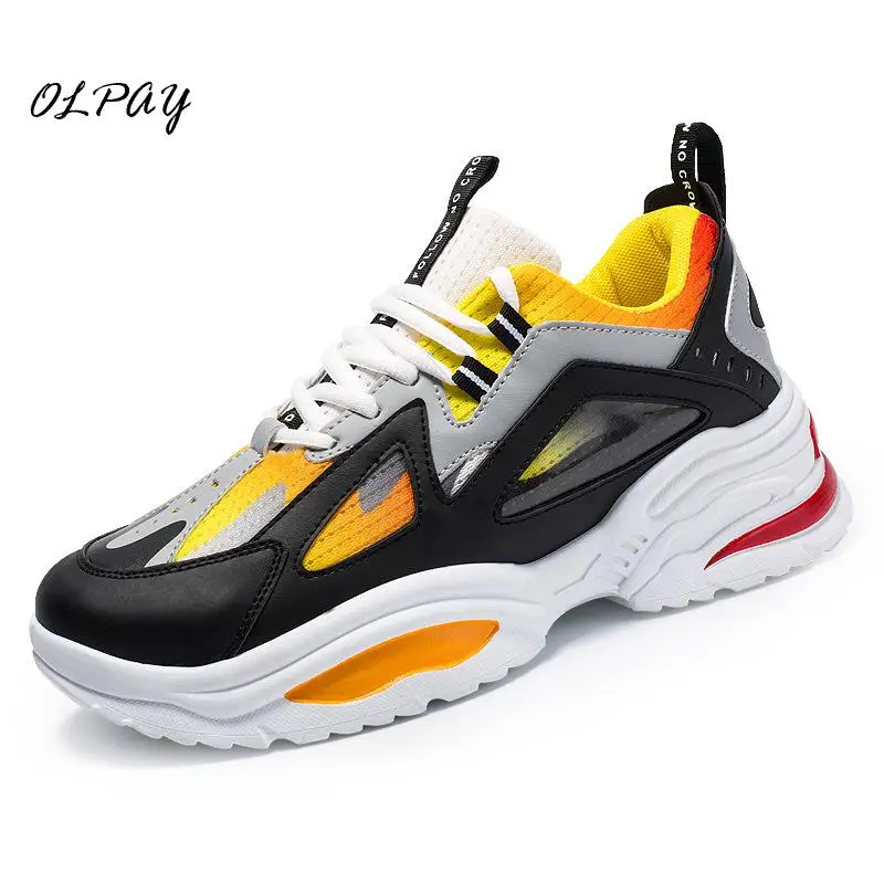 

2019 spring new Men's casual shoes Net surface Good ventilation Comfortable trend Increase Wild Fitness entertainment Shipping