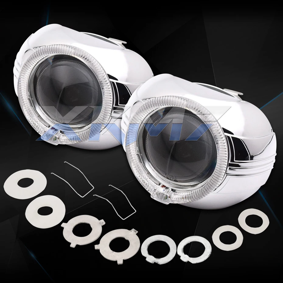 Bi-xenon Projector Headlight Lenses LED DRL Angel Eyes Lens 3.0 Super H1 HID Xenon For H7 H4 Auto Car Accessories Retrofit Style