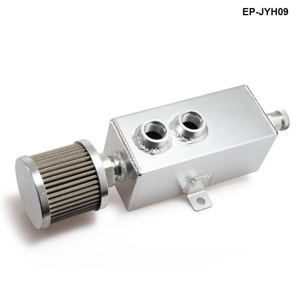 Universal Car 1L Aluminum Oil Catch Can Tank Fuel Tank With Breather & Filter Drain Tap EP-JYH09