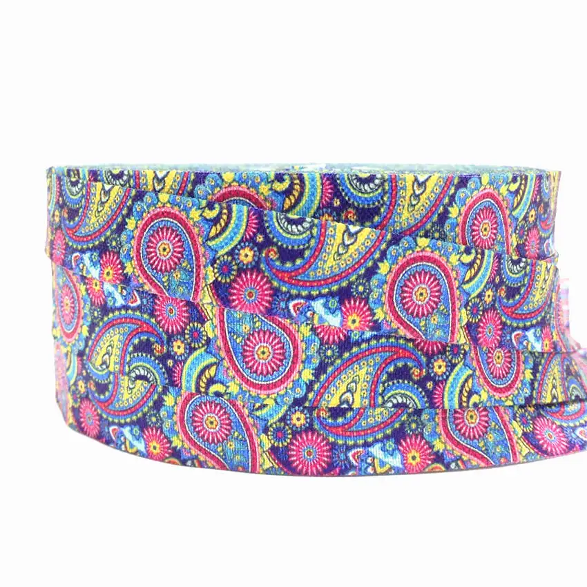 

5 Yards 5/8" Colorful Paisley Printed foe elastic bands Sewing Lace trim Apparel Accessories decoration