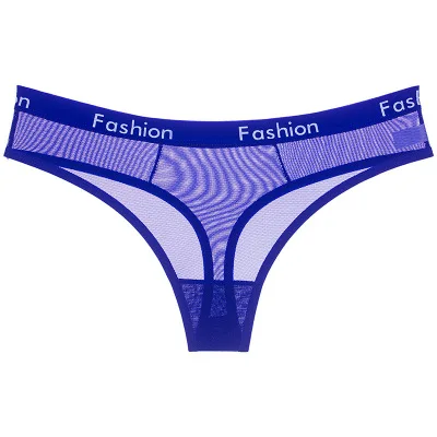 Sexy Ladies Underwear Women Crotch Cotton Mesh Transparent Briefs Soft Hollow Out Panties String Thongs Sex Lingerie Panties
