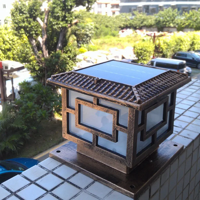 Antigo e Clássico Estilo Solar Pilar Luz - Jardim Frete Grátis D25 * H22cm Led 3 Cheap solar pillar lights