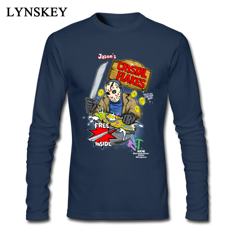 Latest Funny Tops Tees O Neck Summer Cotton Fabric Long Sleeve T Shirt for Men Jasons Crystal Flakes Birthday Tee Shirts Jasons Crystal Flakes navy