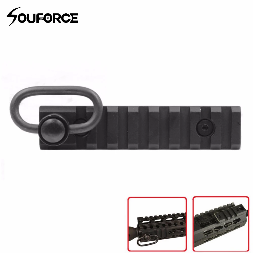 

Tactical Handguard Rail 1.25 Inch Sling Adapter 5 Slot Picatinny Rail Keymod Handguard Section 2.44" Sling Adapter