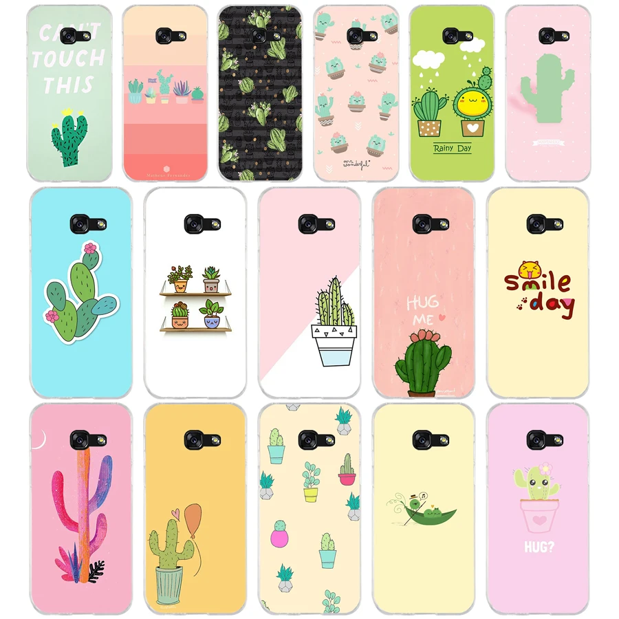 

260WE The cactus Soft Silicone Tpu Cover phone Case for Samsung a3 2016 a5 2017 a6 plus a7 a8 2018 a9 star lite