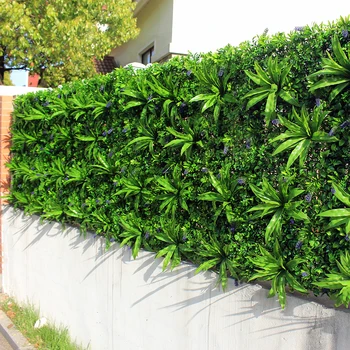 

Outdoor Artificial Plant Walls Leaves Fence 1x1m UV Proof DIY Vertical Garden Wall IVY Panels Garden Backyards Decorations