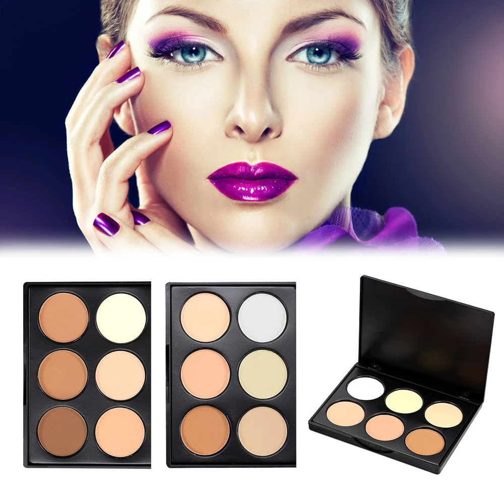 

ELECOOL 6 Colors Pressed Powder Palette Set Matte Face Makeup Foundation Contour Kit Oil Free for Women/Ladies Beauty TSLM1