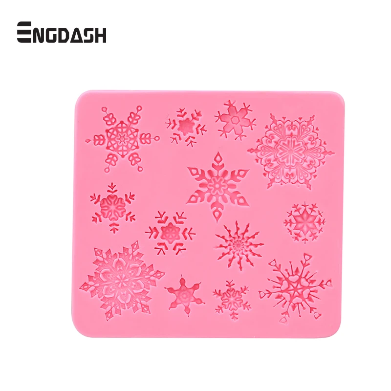 

ENGDASH 1pc 3D Christmas Decorations Snowflake Lace Mold Chocolate Party DIY Fondant Baking Cooking Cake Tools Silicone Mold