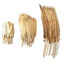 Venta al por mayor 10-100-500pcs ganso de Color dorado/pato/plumas de pavo accesorios para decoración de boda plumas DIY para manualidades