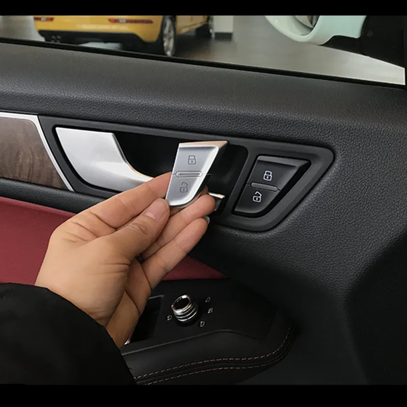 

Chrome ABS Door Lock Unlock Buttons Decoration Frame Cover Trim Stickers For Audi Q5 2010-16 Car Styling Interior Accessories