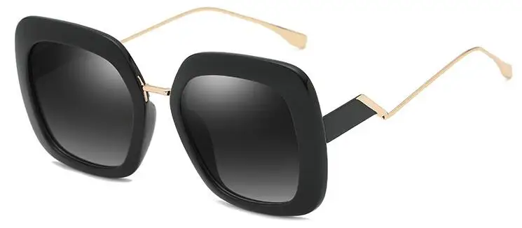 Новинка, Дизайнерские летние трендовые солнцезащитные очки в квадратной оправе, женские очки известного итальянского бренда, черные элегантные большие очки с кристаллами - Цвет линз: C4 gradient gray