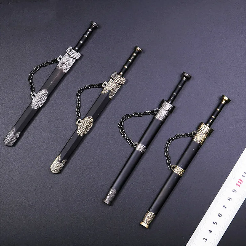 

1/6 Mini Metal Cold Weapon Model Eight-faced Han Sword Longquan Sword Long Sword for 12inch Action Figure DIY