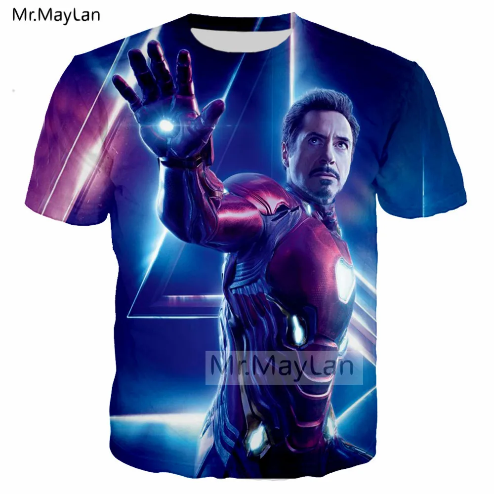 Фильм Мстители Железный человек Tony Stark Thanos 3D мужская футболка с рисунком/wo Мужская Хип-Хоп футболка человек 2019 новая одежда camiseta marvel
