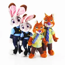 2 styles 33CM Movie Zootopia Plush Toys Rabbit Judy Hopps Nick Wilde Zootopia Cotton Stuffed Plush
