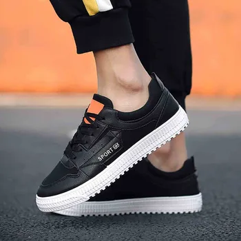

Spring Solid Color Concise Men'S Shoes Comfortable & Breathable Korean Version Versatile Lace-up Men'S Casual Sports Shoes Male