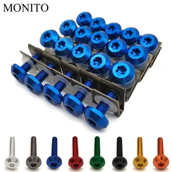 

20pcs M6 Motorcycle Fairing Bolts Nuts Kit Body Fastener Clips Screws For YAMAHA YZ 125 250 350 450 250F 450F 250X 250FX 450FX