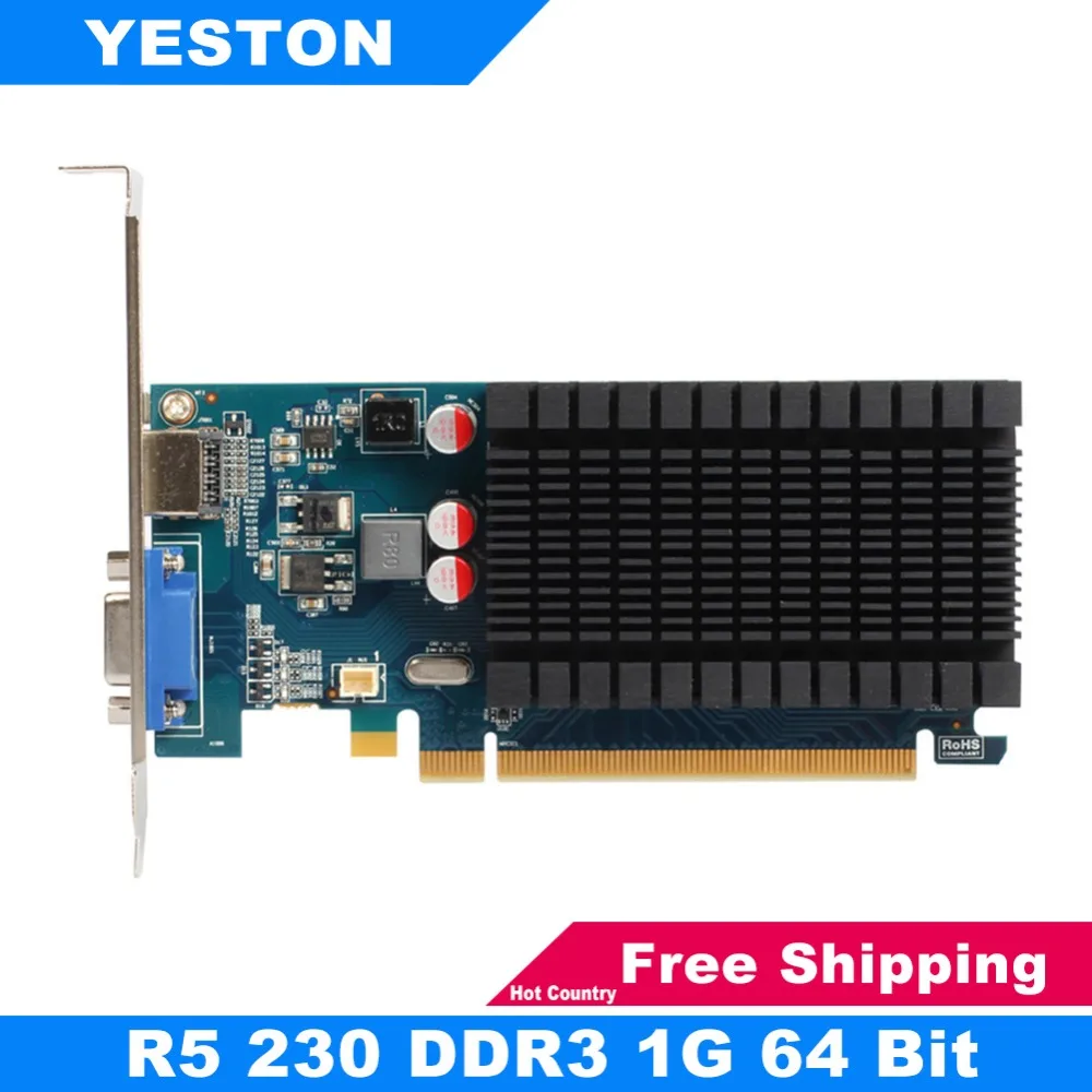 

Yeston Radeon R5 230 AMD GPU 1GB GDDR3 64 bit 650 MHz Gaming Desktop computer PC Video Graphics Cards support VGA HDMI PCI-E 2.1