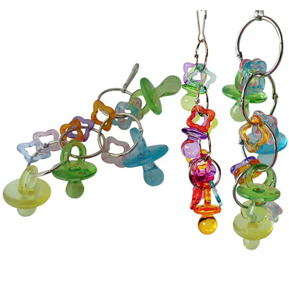 1pcs parrot chew toys activities acrylic little nipple bite toy cockatiel budgie lovebird pet
