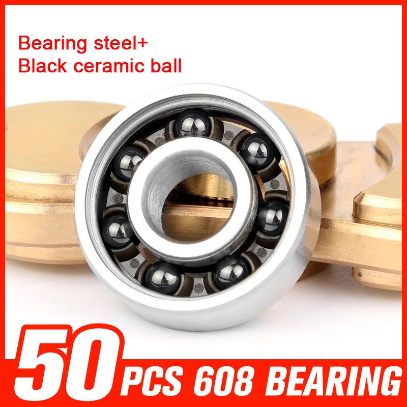 

50pcs 608 Black Ceramic Ball Bearings High Speed Bearing for Skateboard Roller Fidget Spinner Drift Board Hardware Accessories
