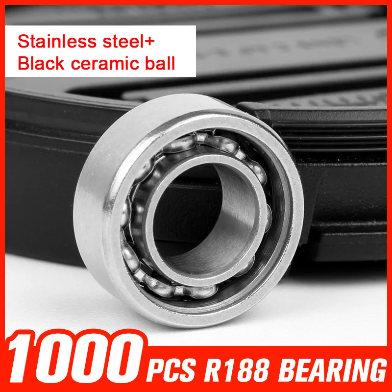

1000pcs R188 Bearings Ball Stainless Steel Bearing for Fidget Spinner Fingertip Gyro Professional Hardware Tool Accessories