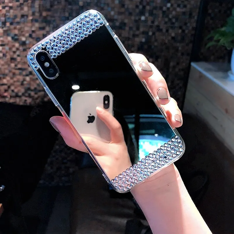 

Mirror Phone Cases For Huawei P Smart 2019 P30 P20 Case Lovely Girl TPU+Acrylic Anti-knock Cover For honor 7A 7C pro 9 10 lite