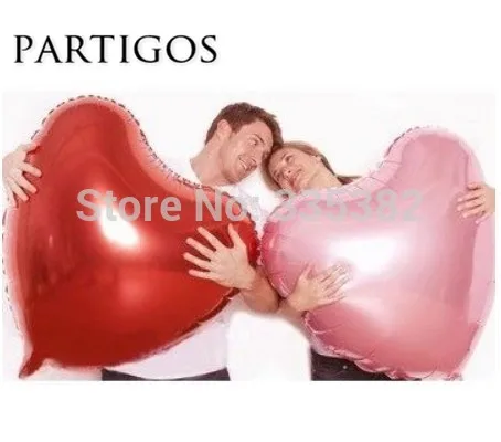 

20pcs 75cm Big pink red heart giant balloon for wedding Party decoration valentine's day heart foil balloon helium inflatable