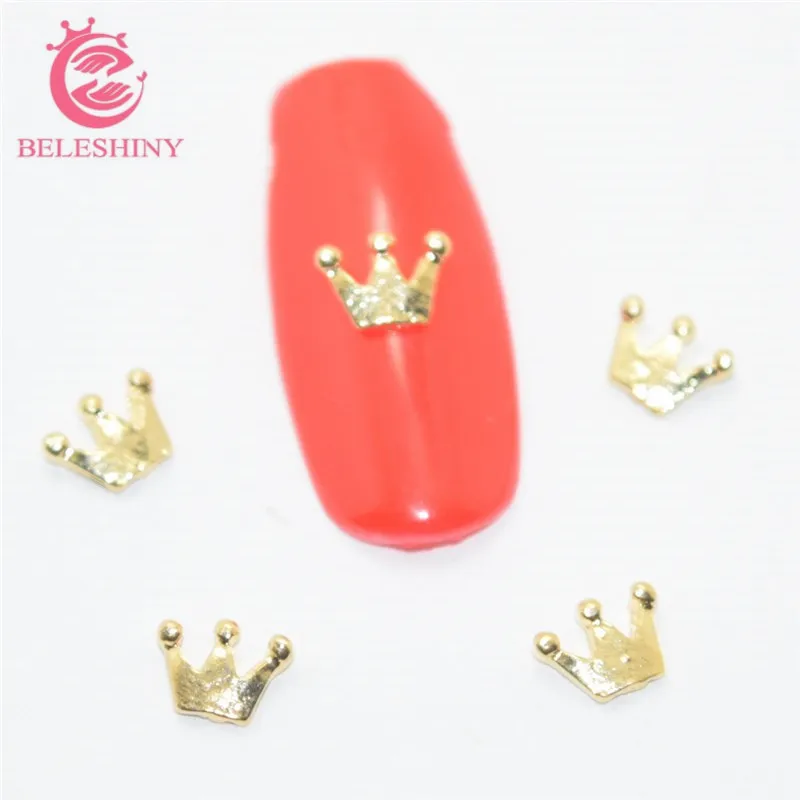Beleshini 50 шт. новая золотая корона форма 3D металлический сплав украшения для