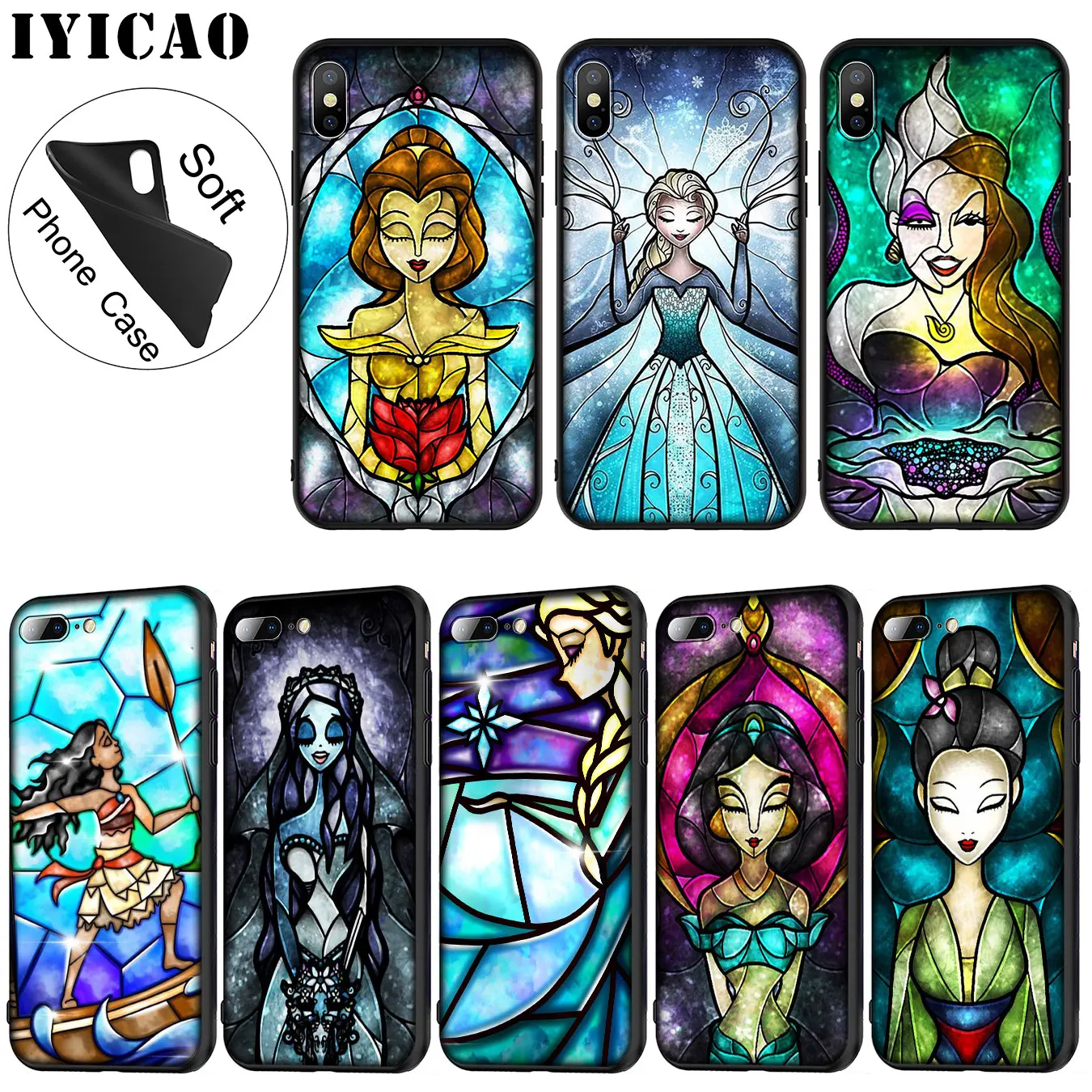 IYICAO Мягкий силиконовый чехол с рисунком принцессы для iPhone XR X XS 11 Pro Max 6 6S 7 8 Plus 5 5S SE