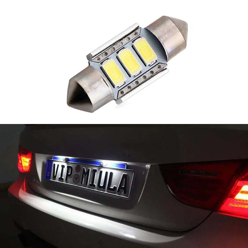Светодиодная подсветка Canbus для номерного знака 36 мм C5W подходит Audi A2 A3 A4 A5 A6 A7 A8 Q5 Q7