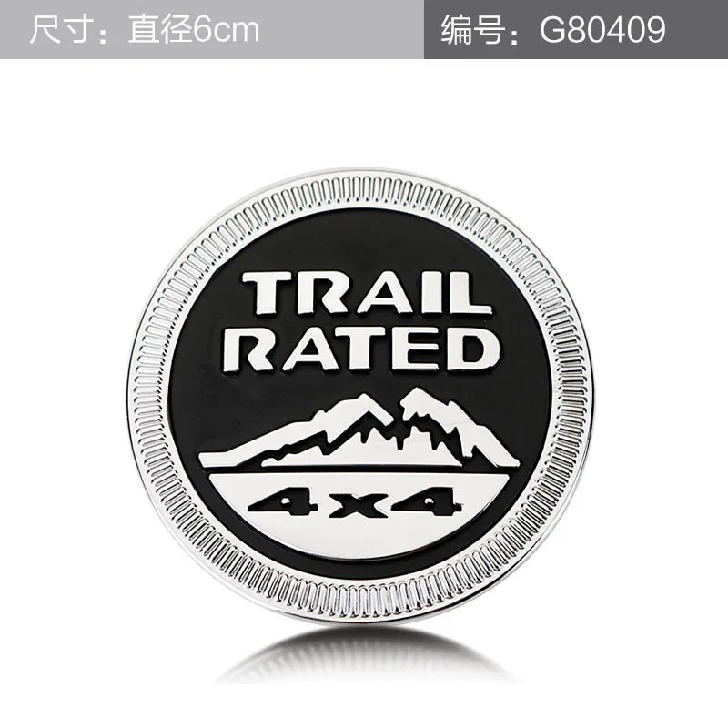 Круглый TRAIL Номинальный 4X4 1941 эмблема значок хром металл цинк установка автомобиля Стайлинг внешний декор кузова для JEEP Wrangler Компас - Цвет: black