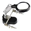 MG16129-A Helping Hand Clip Clamp LED Magnifying Glass Soldering Iron Stand Magnifier Welding Rework Repair Holder Tools ► Photo 2/4