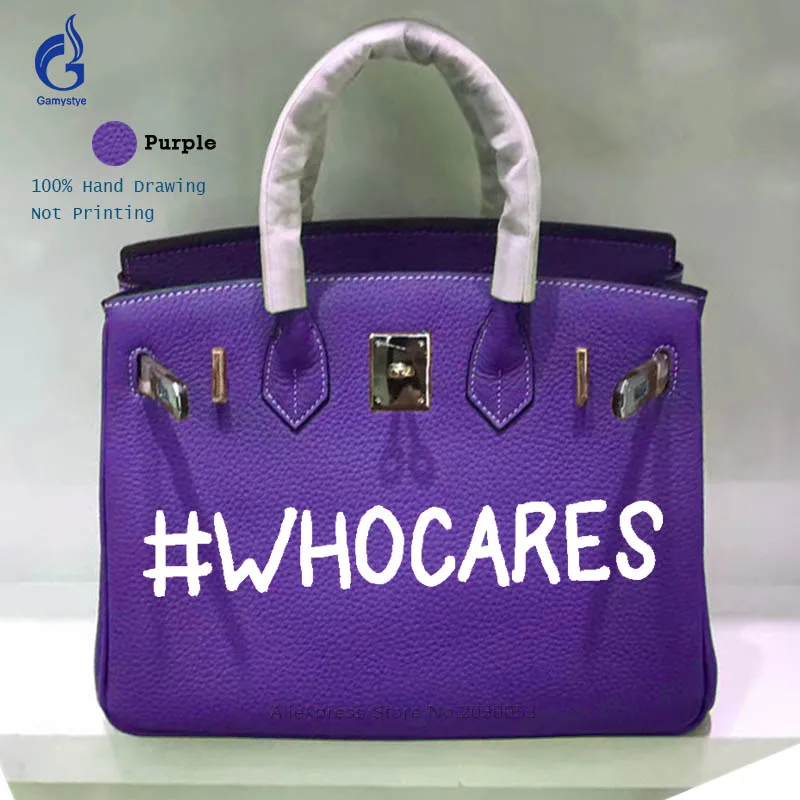 

Gamystye Art Hand Painted Graffiti Letter Women Handbags 40cm Big Capacity Casual Messenger Crossbody Bags with Gold Hardware Y