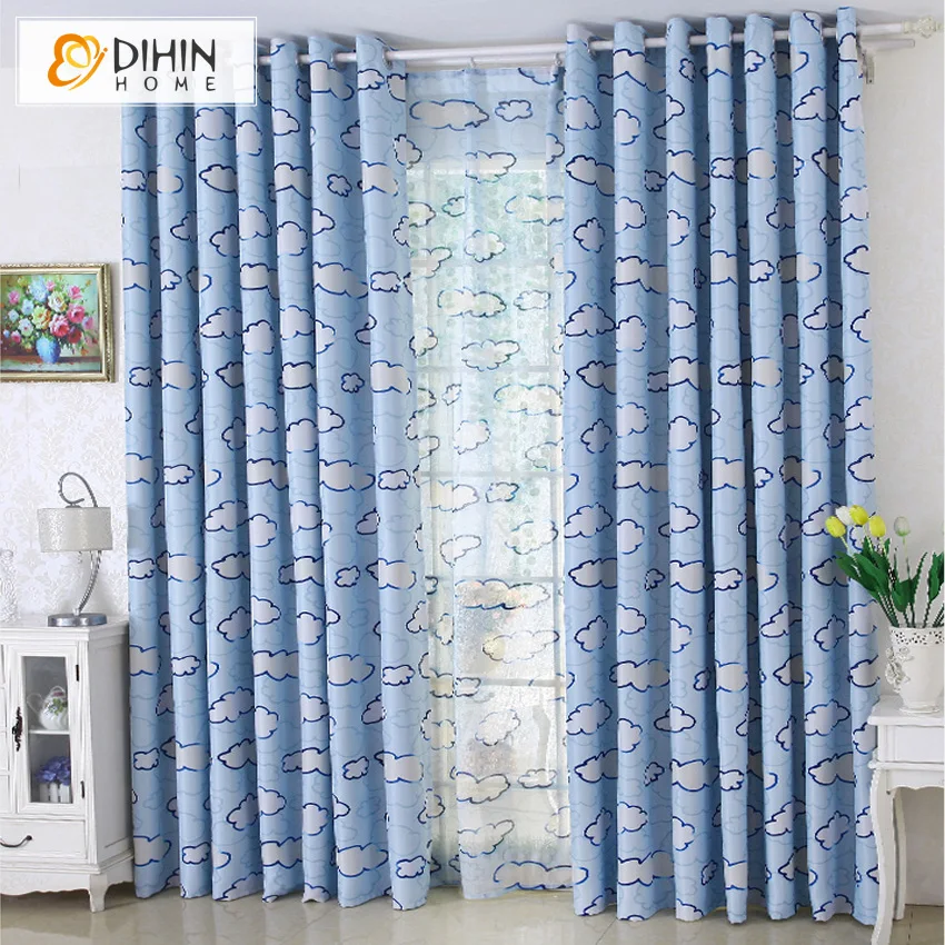 DIHIN HOME Korean Bedroom Windows Shading Printing Cartoon Curtains Sheer Curtain For Living Room Children | Дом и сад