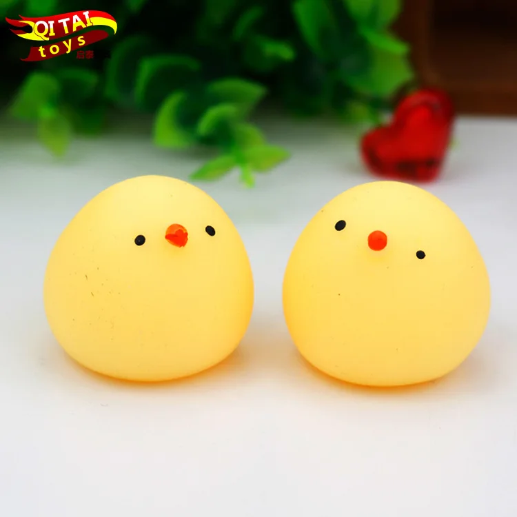 

100ps lot kawaii TPR yellow chicken animal Squeeze toy 3cm squishy Stress Reliever mix Squeeze toy wholesale