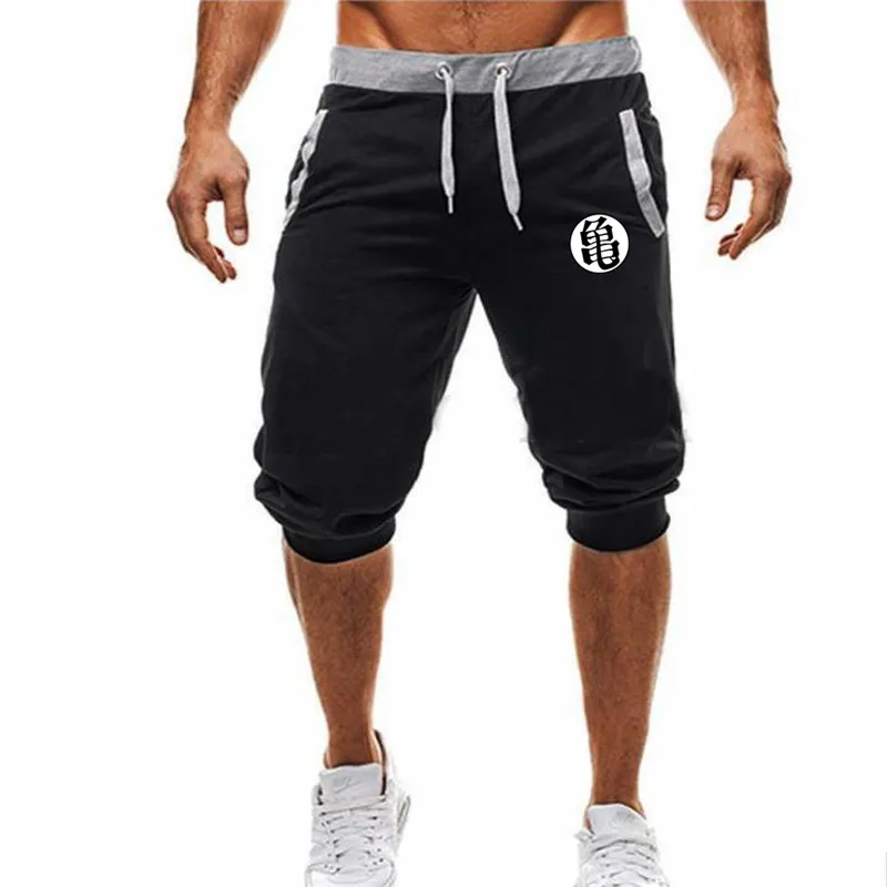 Лидер продаж, новые летние мужские Шорты повседневные шорты модные спортивные штаны с принтом Dragon Ball Goku для фитнеса, шорты для бега - Цвет: 6  Black