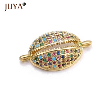 

1 Piece 20*11mm Copper Inlay Zircon Shell Connector For DIY Handmade Makings Jewelry Findings Bracelet Accessories 2019 New