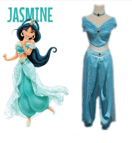 free shipping 2017 Aladdin Jasmine Princess Adult Kids Belly Dancer