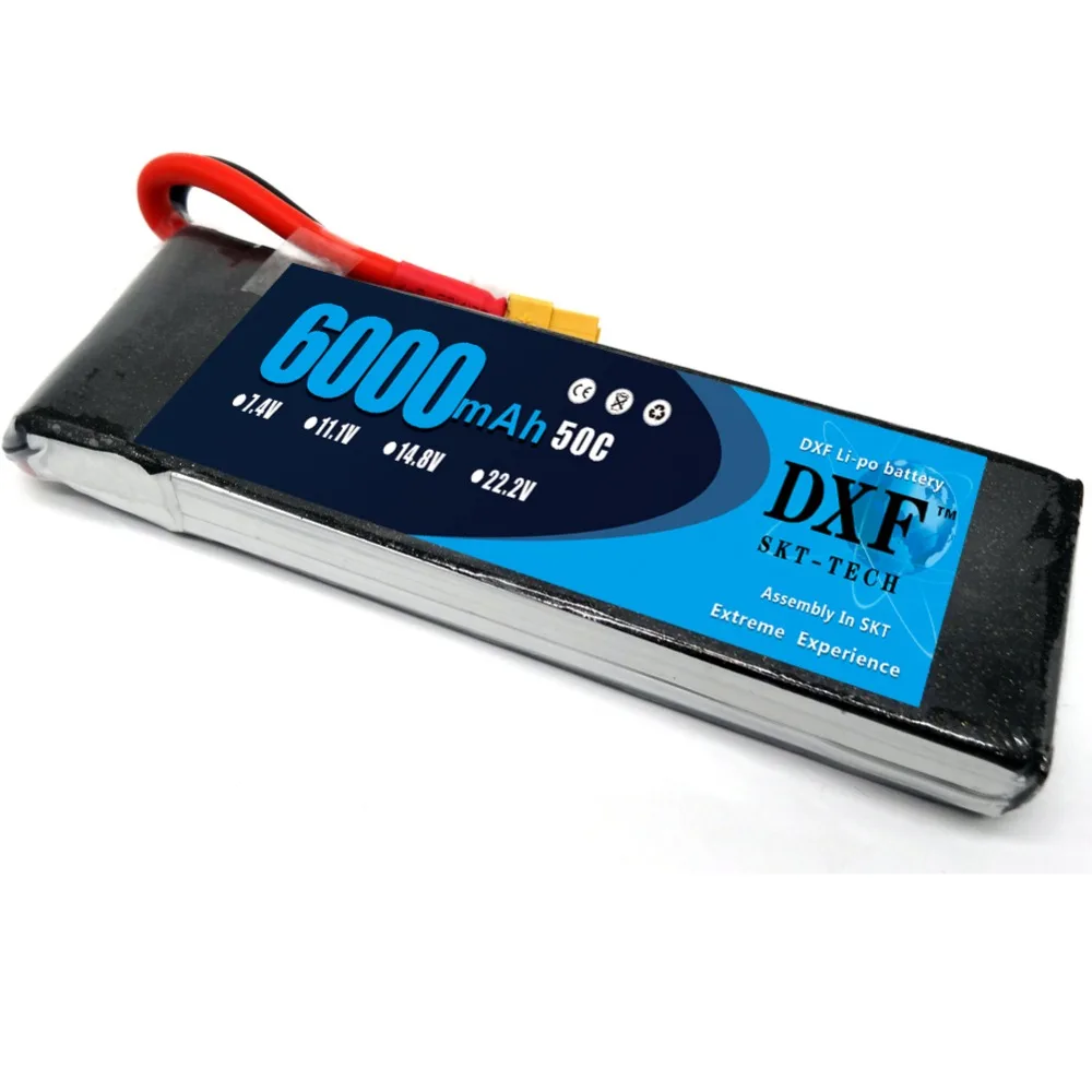 Аккумулятор DXF 7 4 V 6000mAh 2S Lipo 50C 100C для RC автомобилей TRX Slash HPI Truggy Trucks (157*48*18 мм|2s lipo