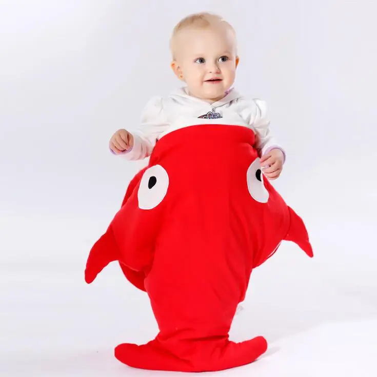 Размер 0-12 мес., комплект/спальное одеяло для новорожденного ребенка на весну и зиму утепленные носки для малышей Детские товары с рисунком акулы, комплект одежды детские clothinng для малышей A155 - Цвет: Red