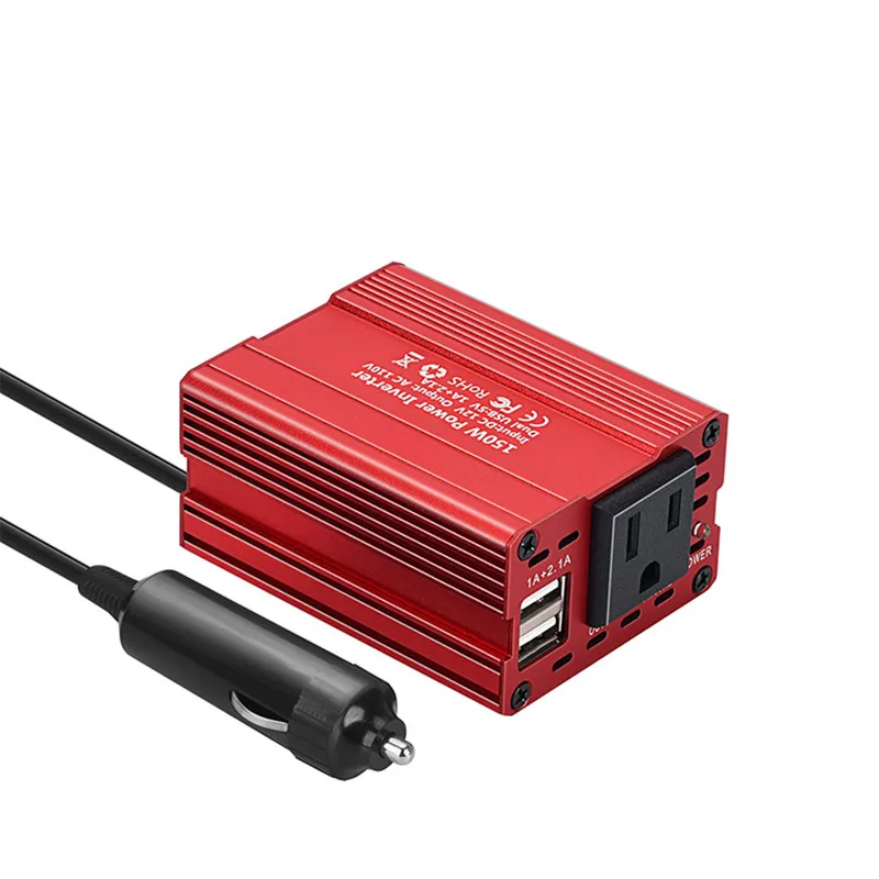 

150W Rectangle Inverter DC 12V To AC 220V Portable Power Converter Charger 3.1A Dual USB European Standard