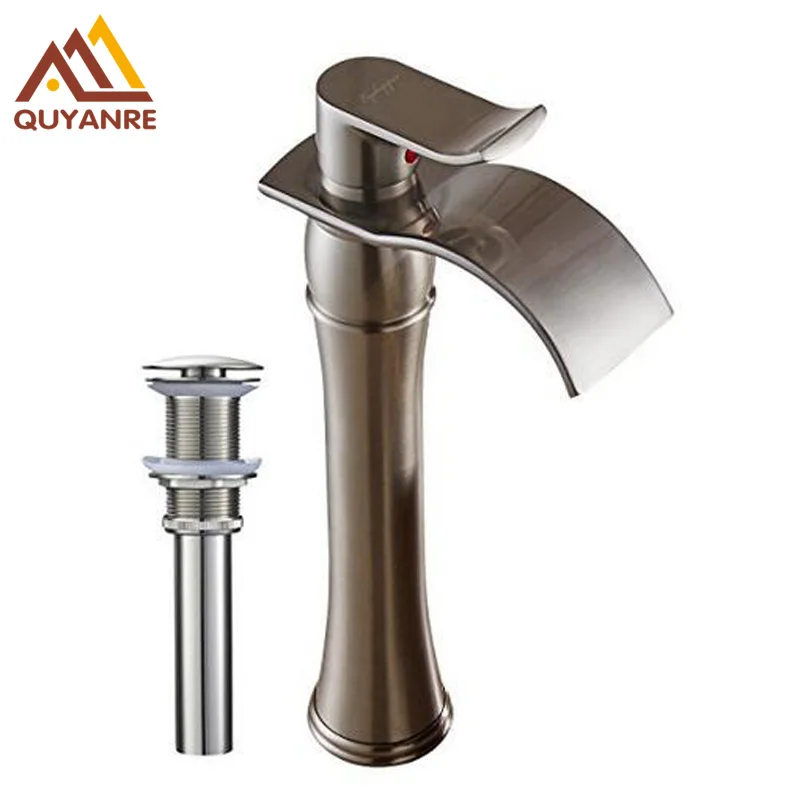 Brushed Nickle /Chrome Waterfall Spout Single Handle