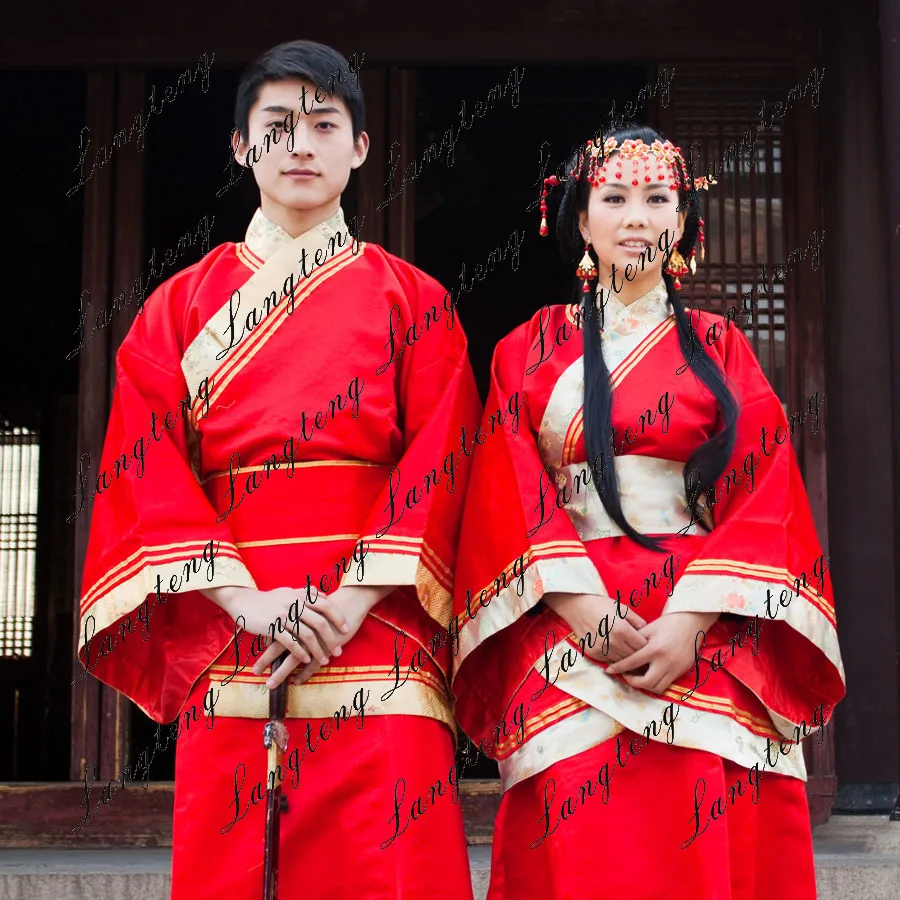 Новинка года древней китайской Костюмы костюм красный hanfu костюм любителей