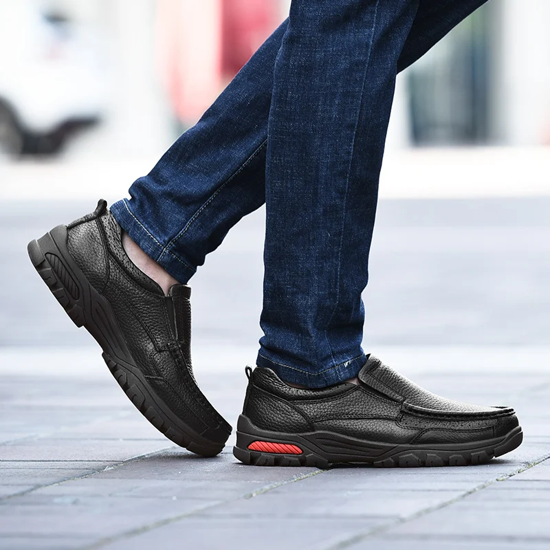 

Fashion Comfortable Breathable Soft Genuine Leather Loafers Shoes Men High Quality Casual Falts Men HH-448
