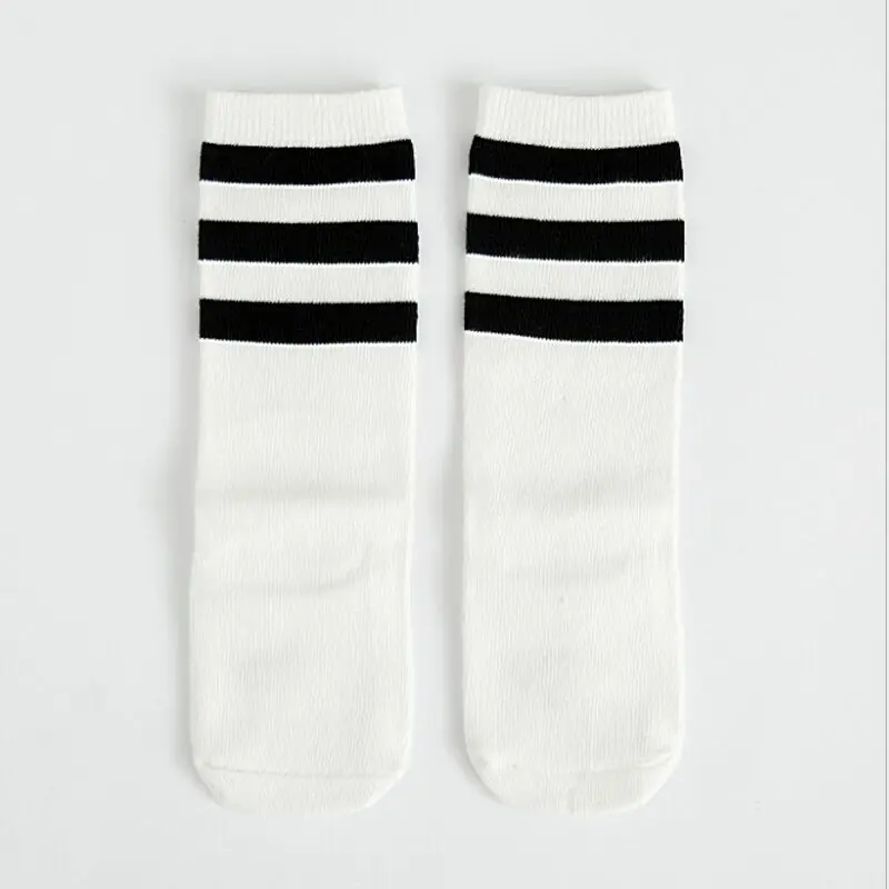 Детские носки в черно-белую полоску Хлопковые гольфы для мальчиков и девочек, студенческие спортивные носки для отдыха от 0 до 4 лет - Цвет: Kids Socks 06