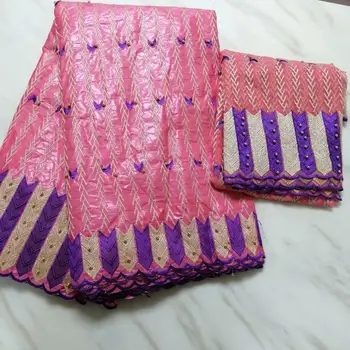 

Hot sale bazin riche fabric with beads african fabrics bazin riche fabric 2019 high quality lace bazin riche 5+2yards/lot PL