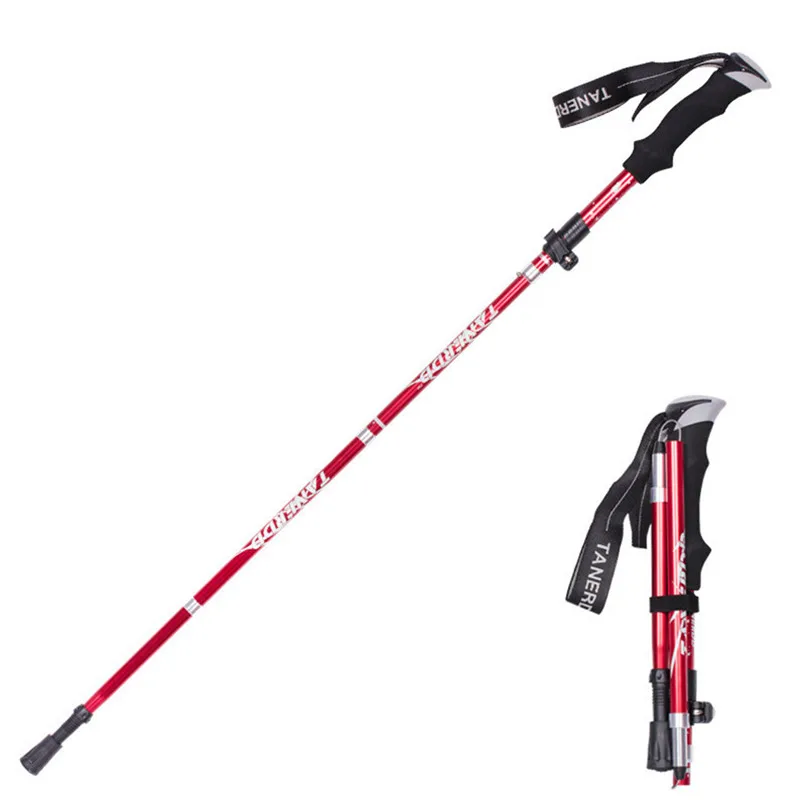 Ultralight 4-Section Telescopic Walking Sticks Hiking Stick Trekking Pole Anti Shock Alpenstock Portable Folding Cane # 2o12 (17)