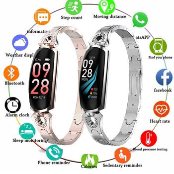 

2019 New Smart Watch Women IP67 Waterproof Heart Rate Monitor For Android IOS Phone Fitness Bracelet Smartwatch Brand Luxury